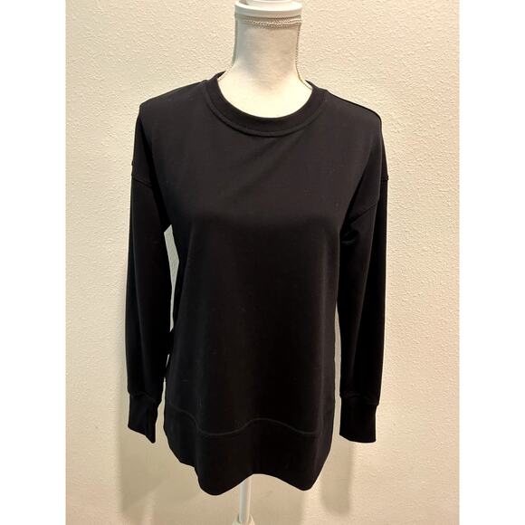 ID Ideology Women's Comfort Crewneck Long Sleeve Tunic Top - Deep Black Small S - Picture 1 of 6